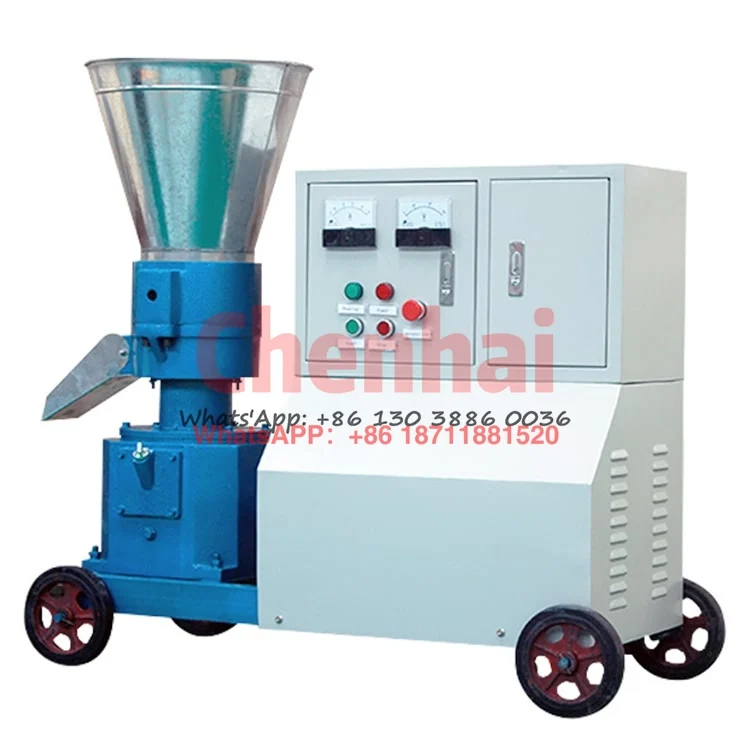 1 Ton High Output Animal Feed Flat Die Fodder Wood Pellet Granulator Poultry Cattle Chicken Fish Feed Pellet Making Machine