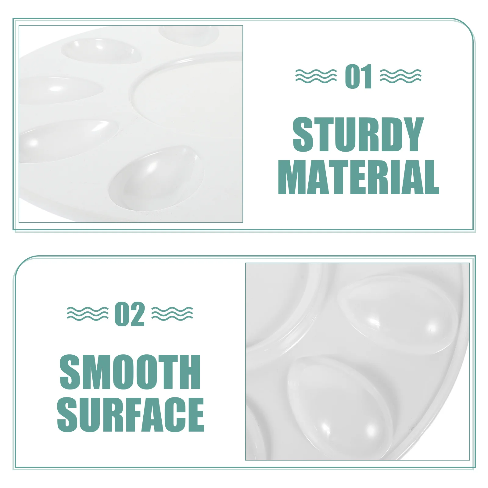 Taca na jajka w sosie pieprzowym, melamina, nieprzywierająca, z wieloma przegródkami, wielokrotnego użytku, do serwowania na przyjęciach, do domu, kuchni, taca na owoce morza.