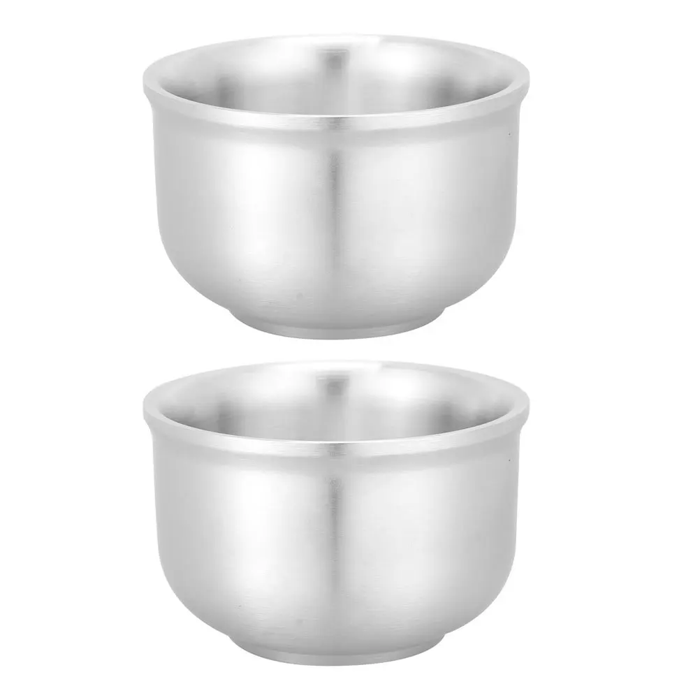 

2pcs Stainless Steel Bowl Heat Resistant Smooth Edge For Fruit Salad Cereal Noodle Rice Soup Pasta Ramen Home Kitchen Accessory