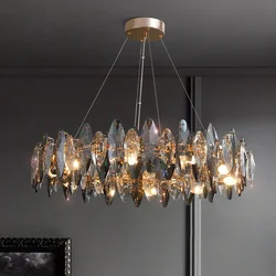 Modern Luxury Crystal Ceiling Chandelier E14 for Dining Living Room Bedroom Hall Hanging Lamp Home Decor Indoor Lighting Fixture