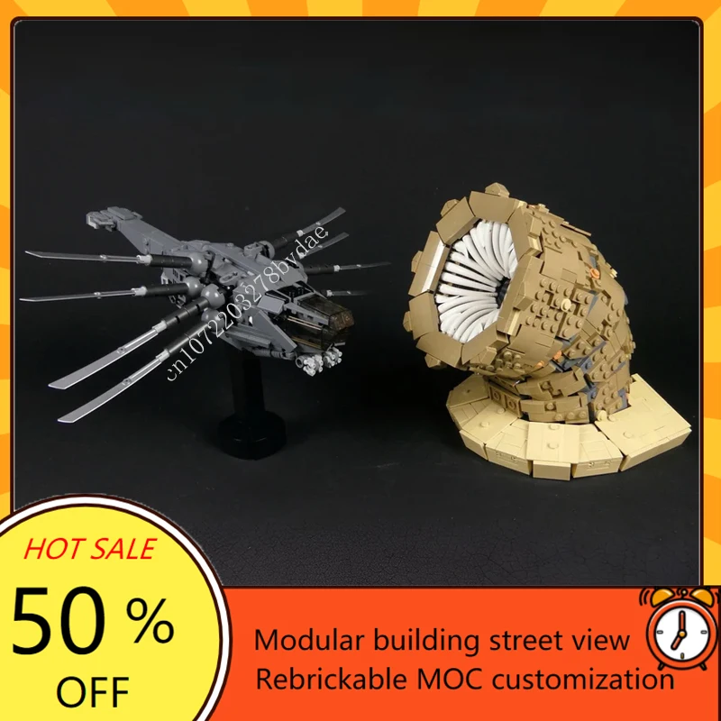 

1858 шт. Dune Ornithopter & Shai-Hulud Space War Military MOC SpaceShip Боевая модель на заказ Головоломка Архитектура Сборка игрушки в подарок