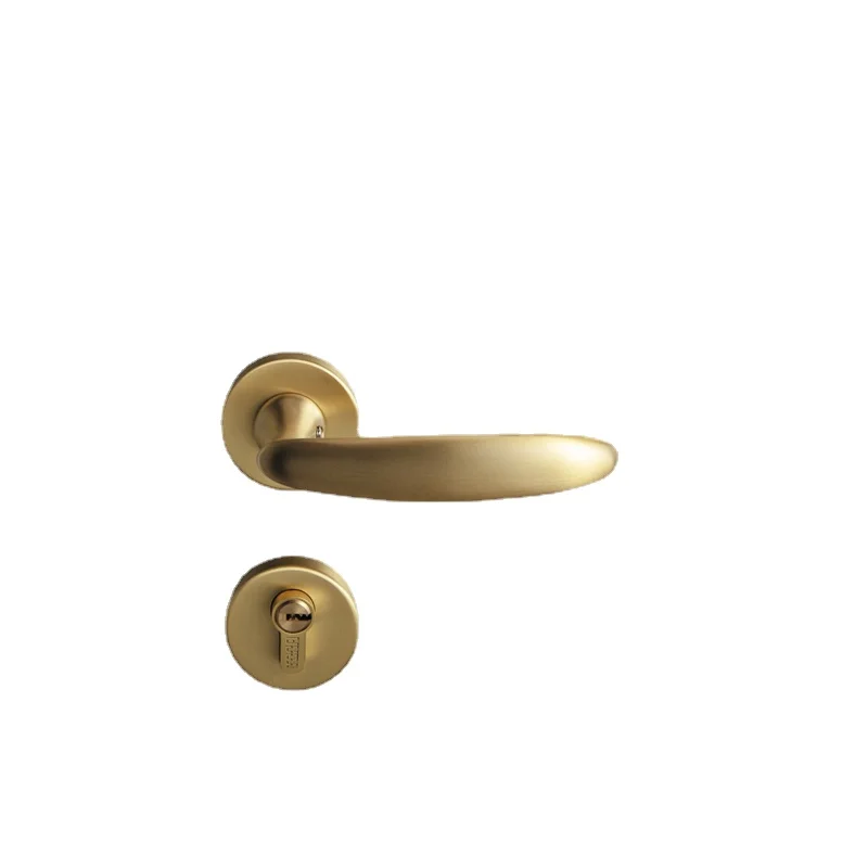 

Yy Brass Indoor Door Lock Simple New Chinese Style Copper Light French Bedroom Door Handle