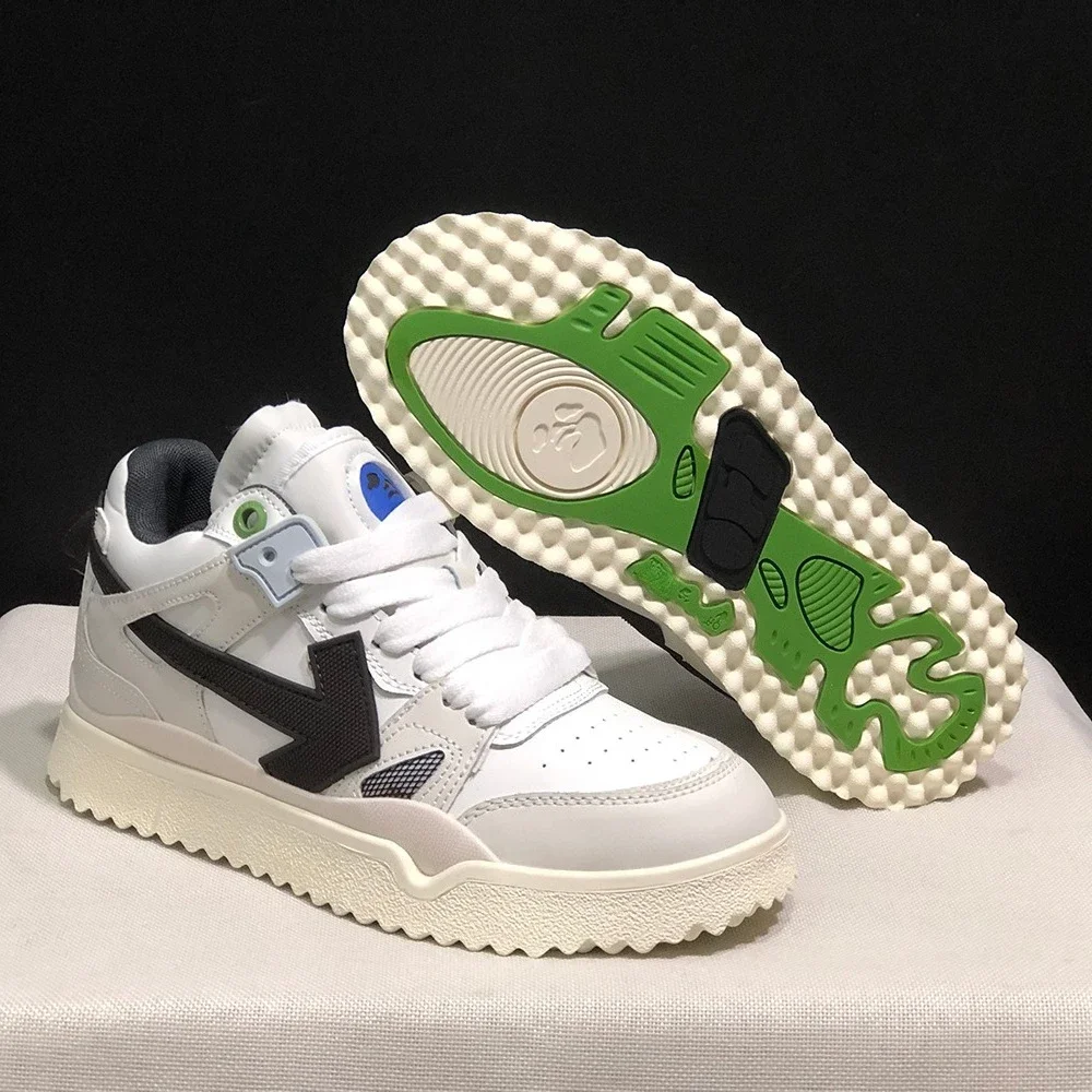 Top Quality White/Black Out of Office Skateboarding Shoes for Men and Women Fashion Summer Casual Low Sneakers for Walking