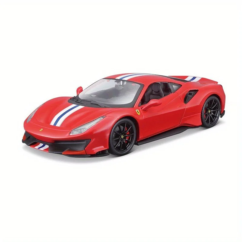 Stocked Burago Original Car Model 1:24 Ferrari Sf90 Roma Monza Sp1 250 Gt 488 Pista Action Model Toys Car Figures Gifts for Kids