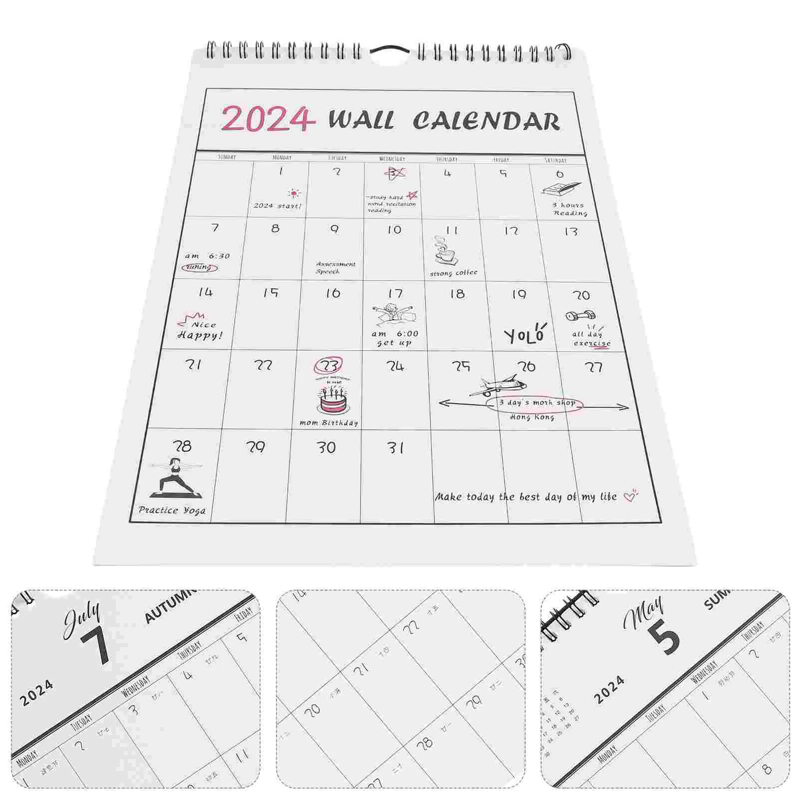 

Wall Planning Calendar Sturdy Countdown Room Daily Wall Hanging Calendar Home Appointment Hanging for Home Office School