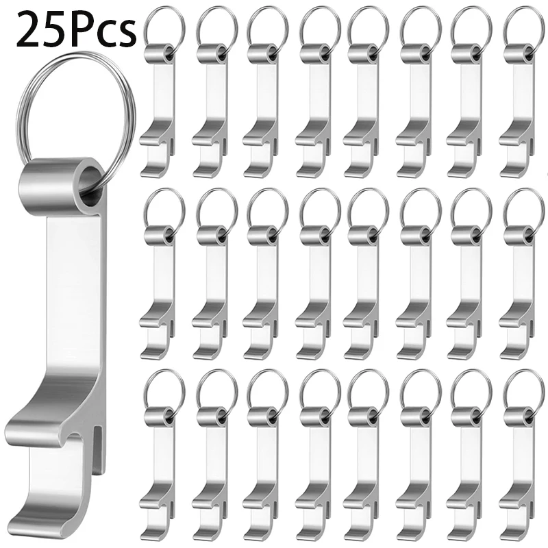 

25Pcs Bottle Opener Keychain Metal Bottle Opener Soda Wine Beer Opener Beverage Wedding Favors for Bar