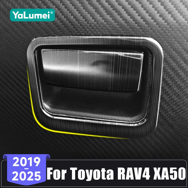 Für Toyota RAV4 XA50 Hybrid 2019 2020 2021 2022 2023 2024 2025 Edelstahl-Auto-Beifahrer-Aufbewahrungsbox-Griff-Abdeckung-Verkleidung-Aufkleber