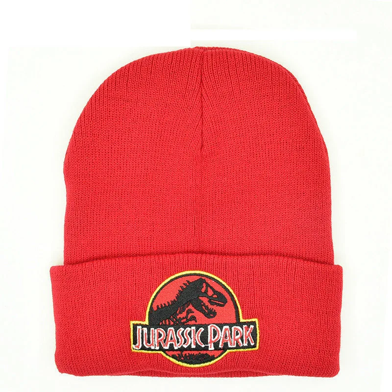 Jurassic-Park Dinosaur Caps Winter Hat Beanie Cotton Knit Skullies Beanie Hip Hop Outdoor Streetwear Hats Christmas Hat for fans