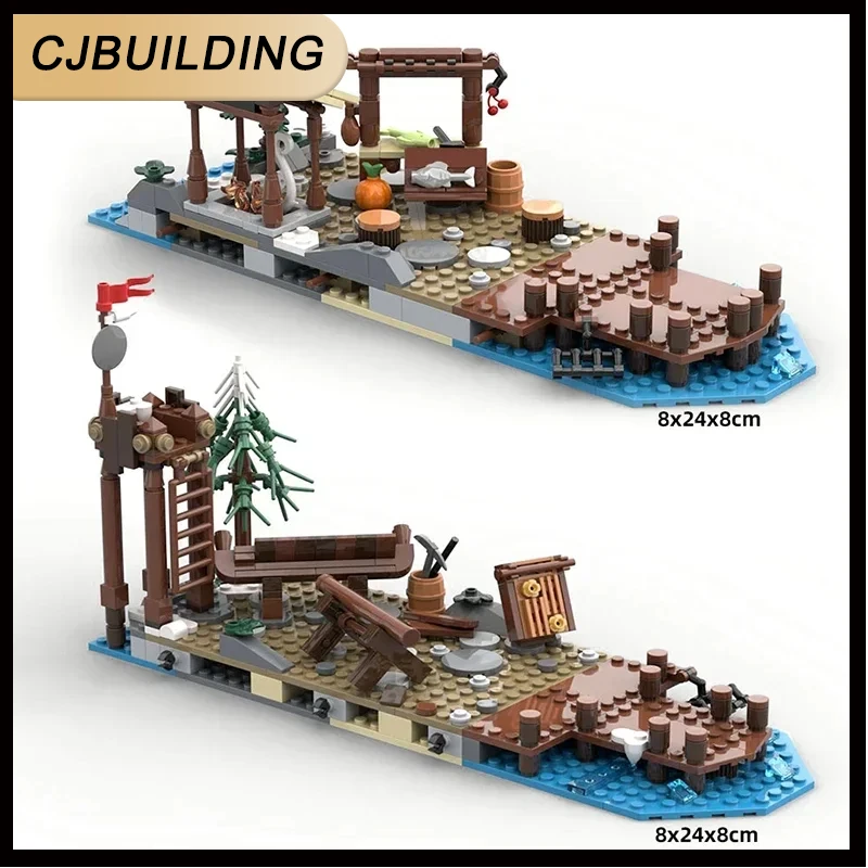 MOC Viking Village 6 000 7.5 ate Barracuda Bay Classic Movie Scene importer décennie ks MOC-162291 Fit 21343 Brick Toy Gift