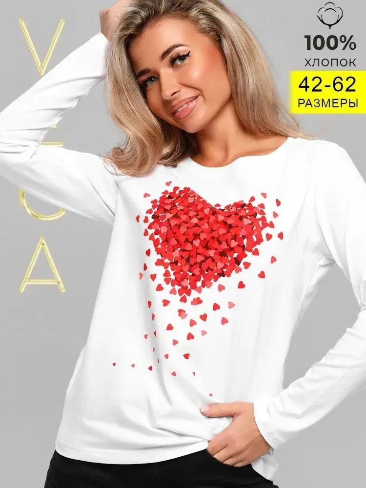 Cienka bluza damska z długim rękawem, 100% bawełna, słodka, estetyczna, czerwona, urocza, z nadrukiem serca, top Y2K, duży rozmiar.