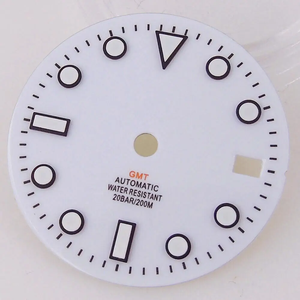 29MM GMT Black White Dial Luminous Dial For NH34A watch accessories repair tool