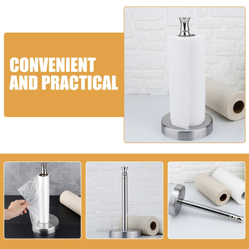 

Modern Kitchen Paper Towel Holder Stand Stable Base Compact Design Countertop Napkin Organizer Space Saving Toilet Tissue Holder