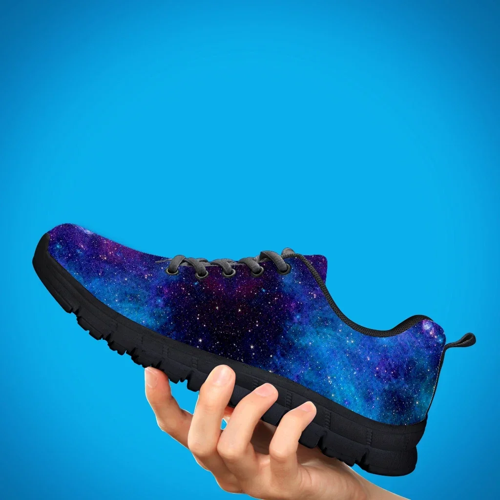 Blue Space Galaxy Mode Frauen schnüren flache Schuh Casual Mesh Sneaker für Damen Komfort leichte Walk Schuhe