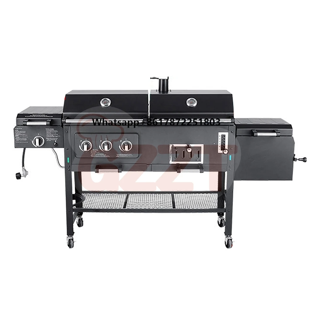 

IT-4518S Gas Charcoal Combo Combination Hybrid Gas BBQ Barbecue Grills with Infrared burner Outdoor Kitchen Cooking Equipment