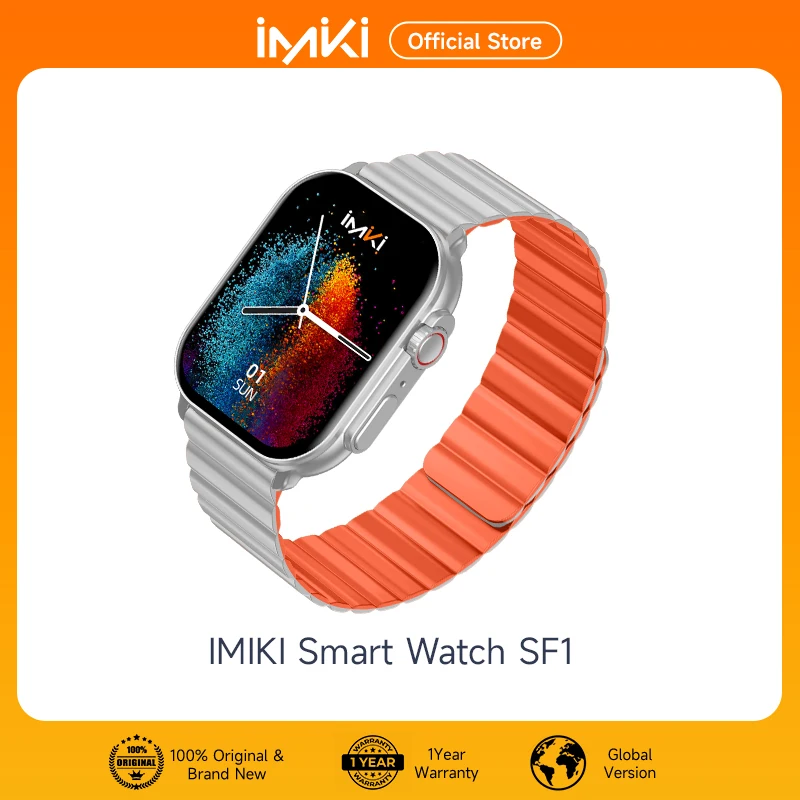 Original IMIKI SF1 AMOLED Smart Watch 2.01“ Display 1000nits Bluetooth Calling 100+ Sports Modes IP68 Business Fashion Modeling