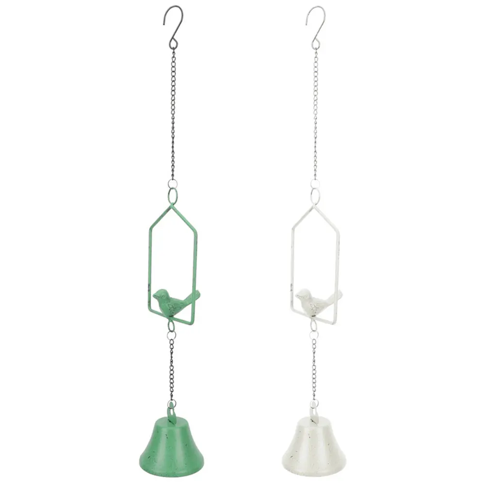 

2 Pcs Hanging Bird Bell Decoration Wind Chimes Outdoor Ornament Accessories Hanger