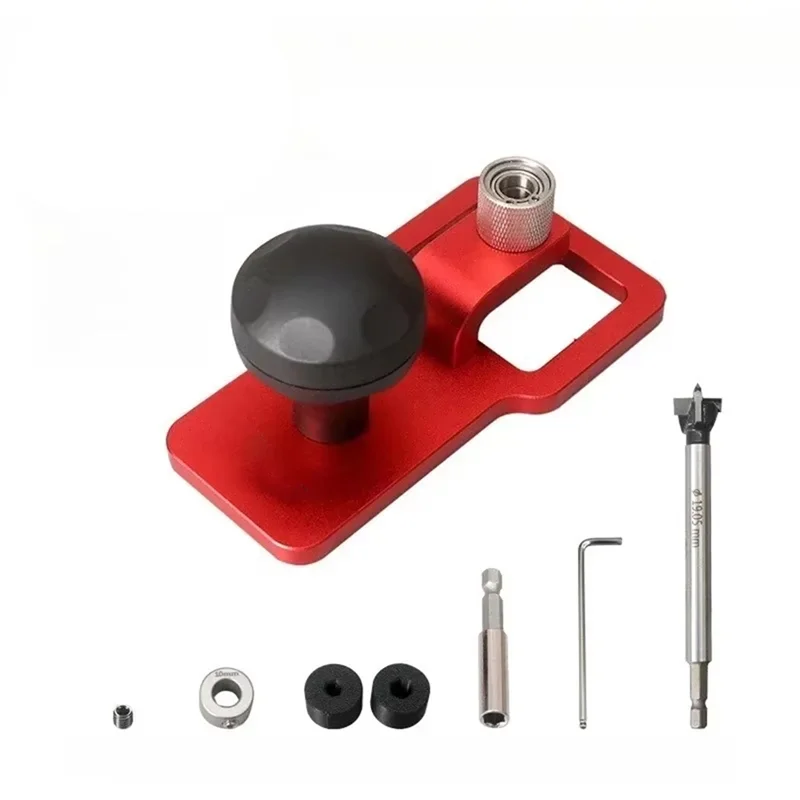 

LNHF Desktop Vertical Punch Spherical Handle Guide Hinge Hole Drilling Guide Woodworking Tool Opener Locator