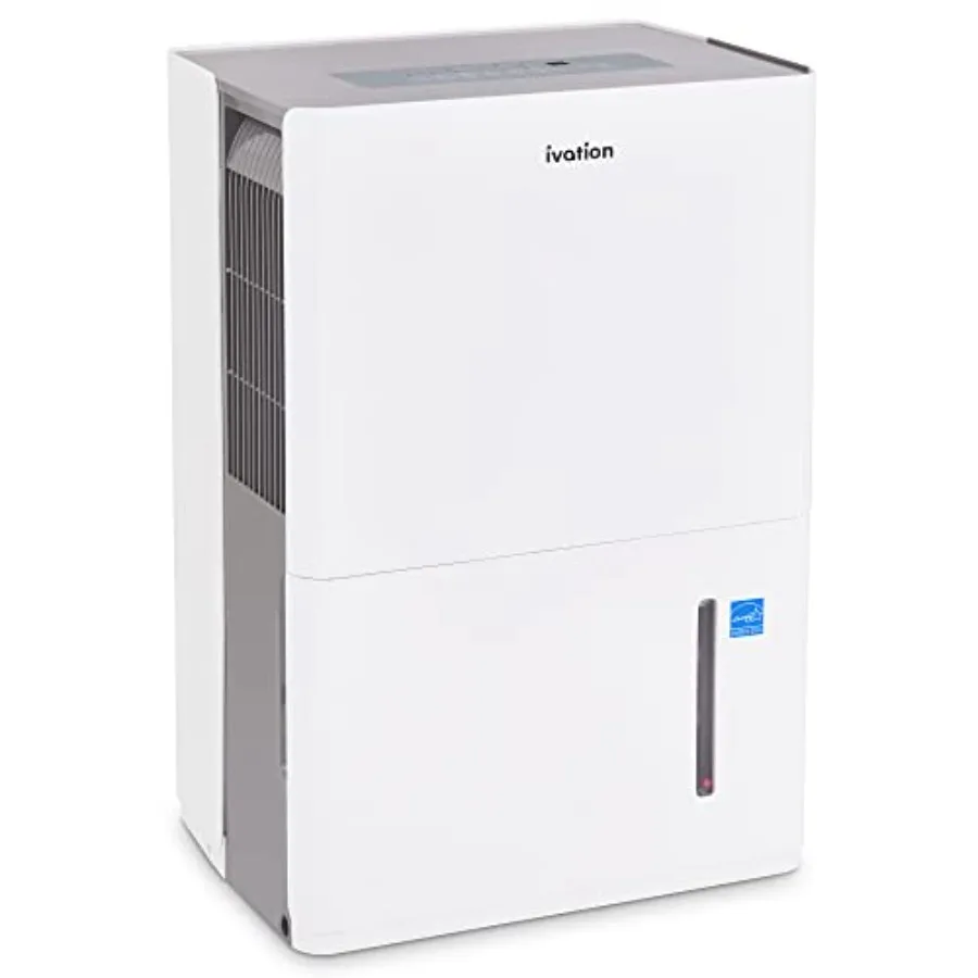 

Energy Star dehumidifier for large rooms and basements: 4500 sq. ft coverage compressor-based white high-capacity with built-in