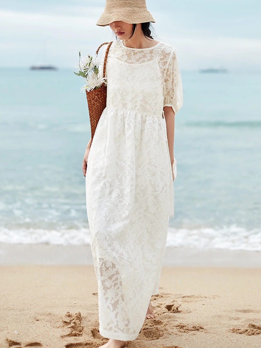 

Летнее платье с вырезами и цветочным узором, артистичное, нежное, с цветочным принтом, длинное, из полиэфирного волокна, с рукавами-фонариками