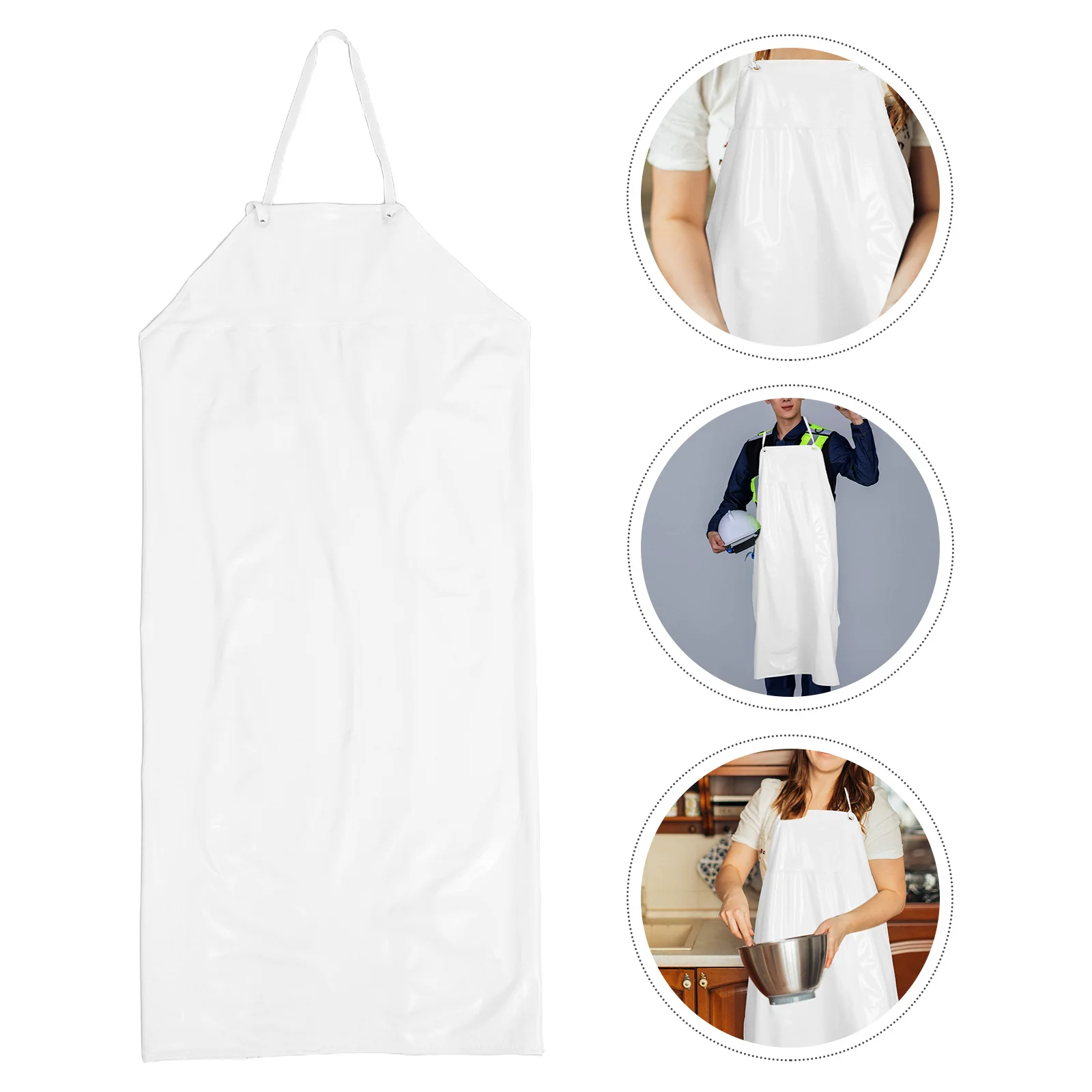 

Waterproof PVC Apron 110x80cm White Industrial Grade Protects Water Oil Grease Kitchen Cleaning Carpentry Grilling Bib