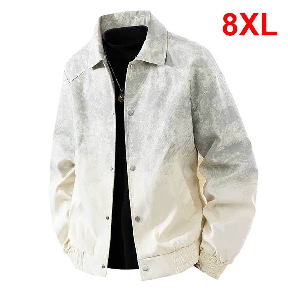 

8XL плюс размер куртка-карго мужская мода повседневная дизайнерская куртка с принтом тай-дай пальто мужская верхняя одежда большой размер 8XL