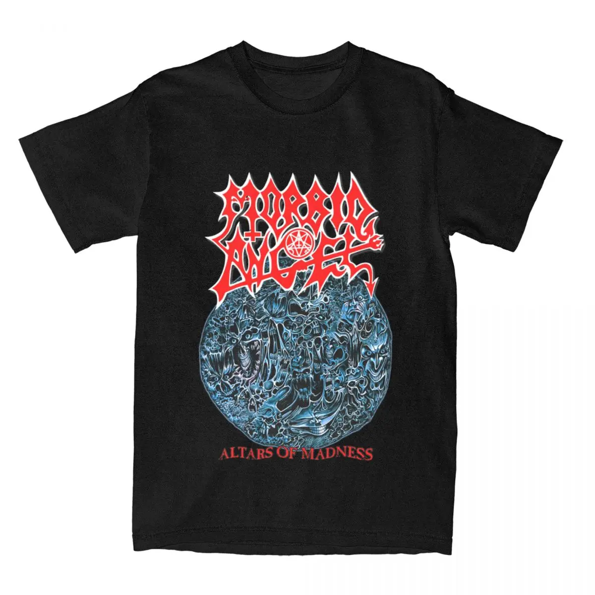 

Футболка Morbid Angel Death Metal Altars of Madness для мужчин и женщин, хлопковая футболка с юмористическим принтом, футболка большого размера с круглым вырезом и принтом