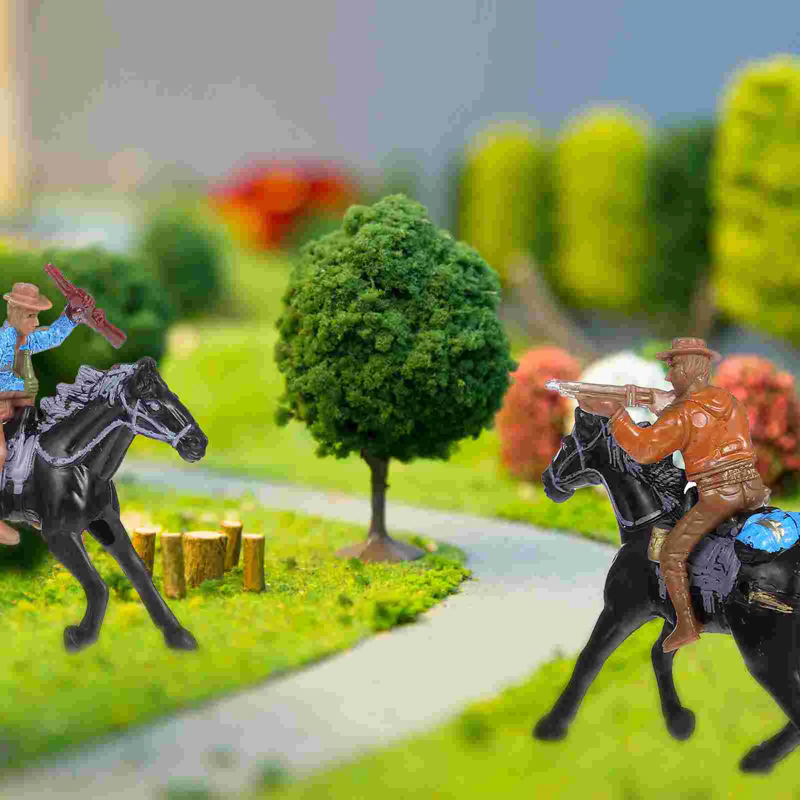 4 Pcs Riding Model Figurines Toy Plastic Kids Statue Child Develop Imagination Cosplay Parent Interaction