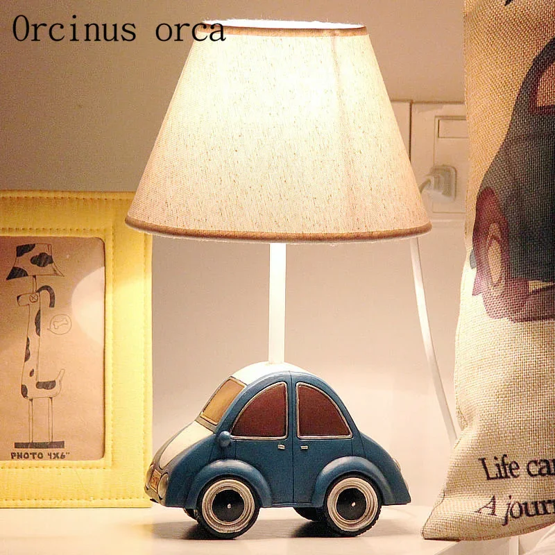 Cute cartoon car LED table lamp Children's room boy bedroom bedside lamp warm birthday gift  table lamp free shipping