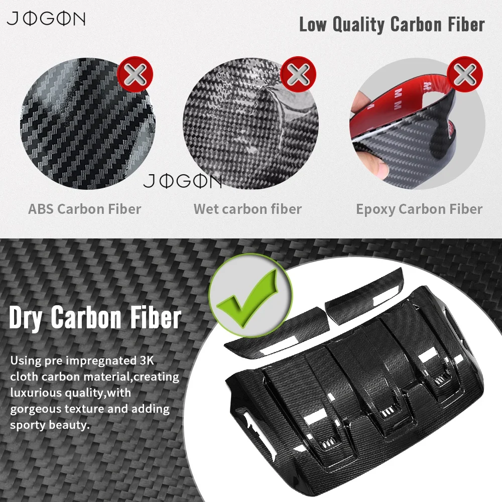 For Ford F150 F-150 Raptor R 2023-2026 Up Real Carbon Fiber Car Exterior Engine Trim Hood Scoop Cover Decoration Accessories