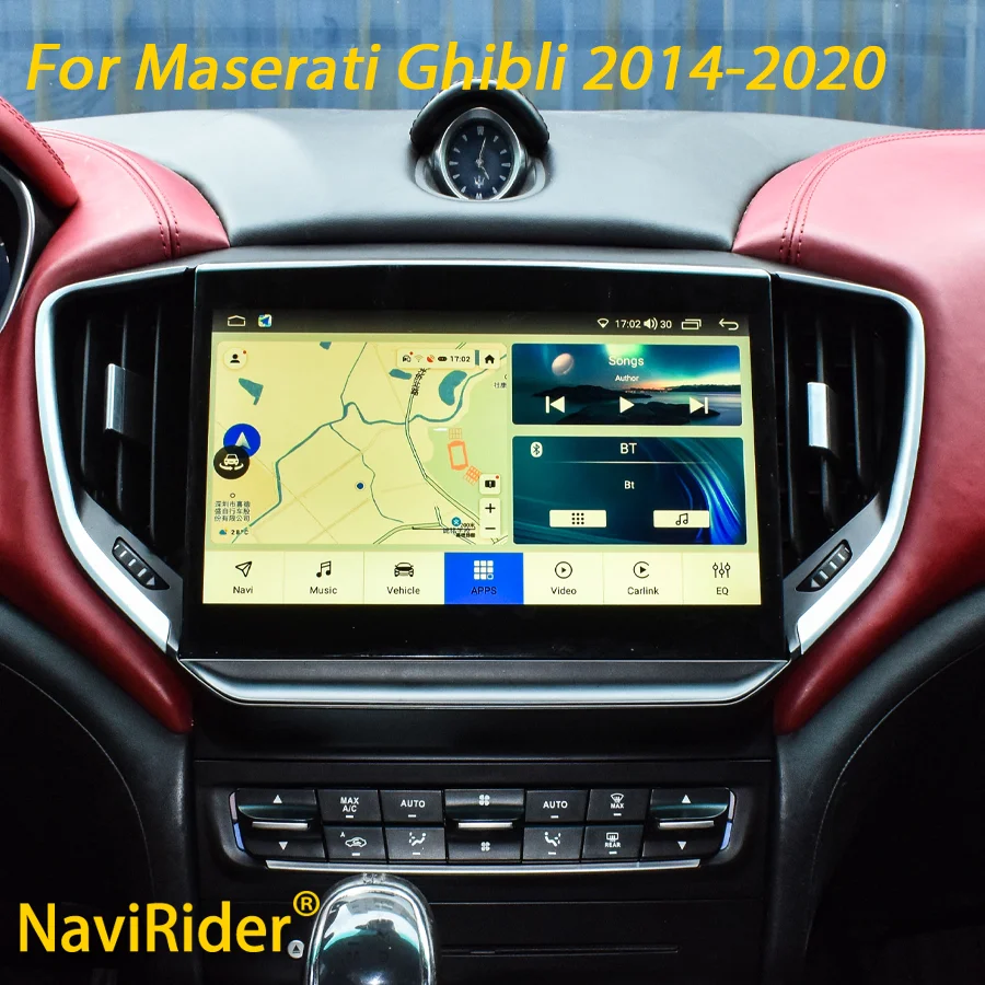 

10-дюймовая QLED Android автомагнитола для Maserati Ghibli 2014-2020 с сенсорным экраном, мультимедийный видеоплеер
