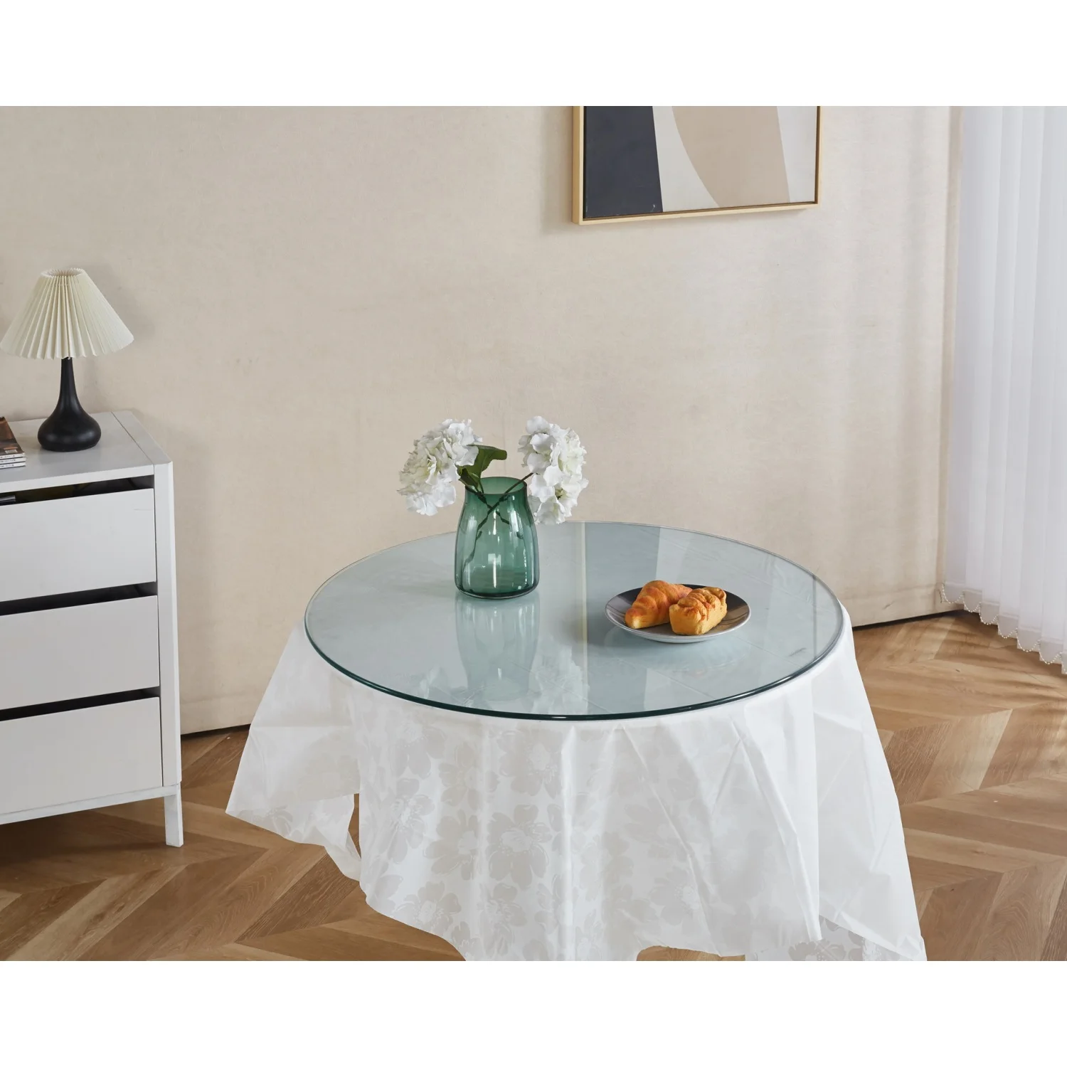 

Tempered clear glass top,60CM