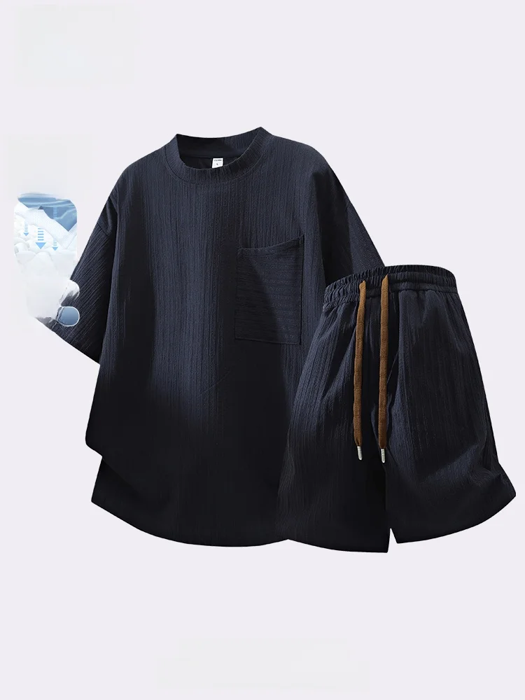 conjunto-deportivo-de-verano-para-hombre-tucano-sensacion-texturizada-manga-corta-pantalones-cortos-casual-ligero-dos-p