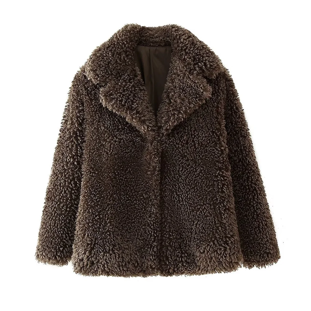 Autumn and winter new fashionable women\'s clothing casual and elegant design, artificial fur effect short coat jacket