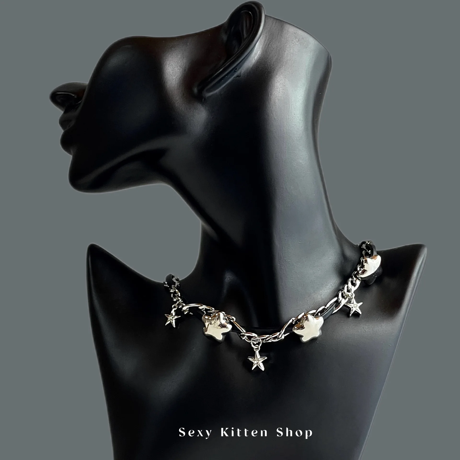 Y2K Sweet Cool Heavy Industry Japan Korea choker Black Star Wrapped Cold Wind Subcultural Accessories Necklace Clavicle Chain