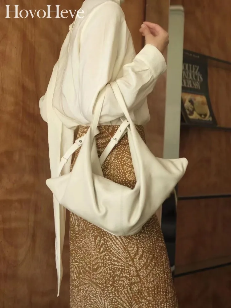 

Office Women Casual Genuine Leather Solid Color Shoulder Bag Large Capacity Shopping Bags Totes Handbag Female Underarm Bag