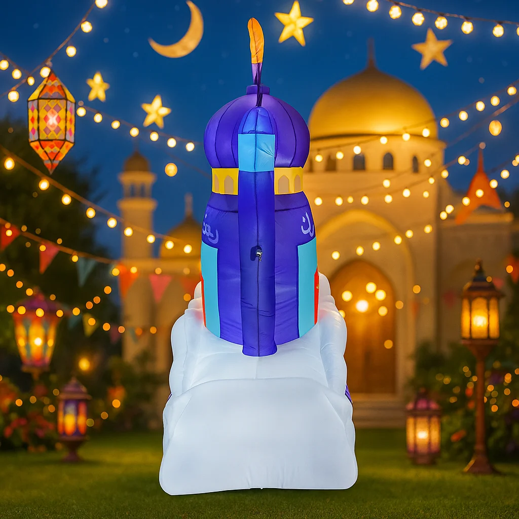 Juguete inflable de 2,1 M/6,8 pies, Festival musulmán de Ramadán, decoración DIY, vacaciones, estilo Eid, Iglesia con adorno de luz LED, decoración de patio