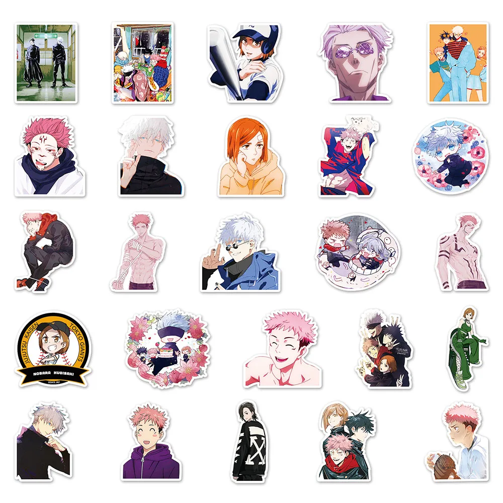 10/30/50PCS Cool Anime Jujutsu Kaisen Stickers Cartoon Graffiti Decals Kids Toy DIY Phone Luggage Fridge Notebook Sticker Gift