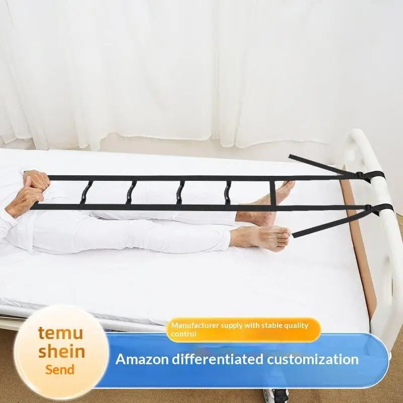 Adjustable Bed Assist Belt with Dual Handrails – Pull-Up Aid for Elderly to Get Up from Bed Safely