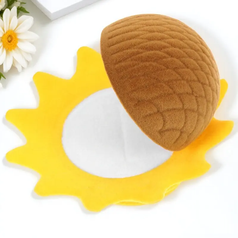 

Элегантная подарочная коробка для украшений Sunflower: футляр для колец, серег и ожерелий с флокированным покрытием для свадебного предложения, Дня святого Валентина, домашнего декора