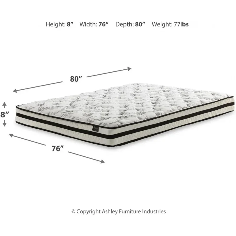 Design by Ashley King Size Chime 8 Inch Medium Firm Innerspringwith Pressure Relief Quilt Foam