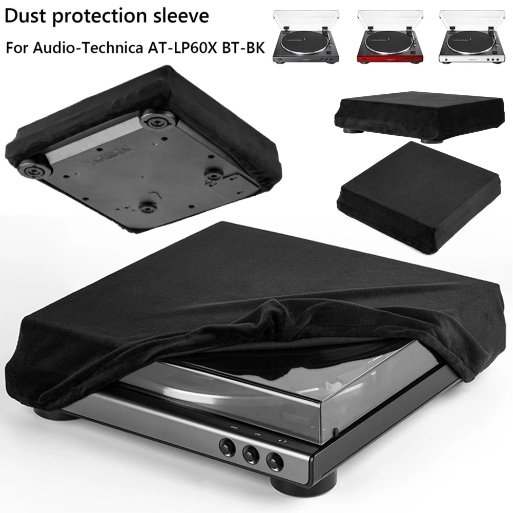 Turntable Dust Cover Foldable Turntable Sleeves Dustproof Protective Cover with Band For Audio-Technica AT-LP60XBT Record Player