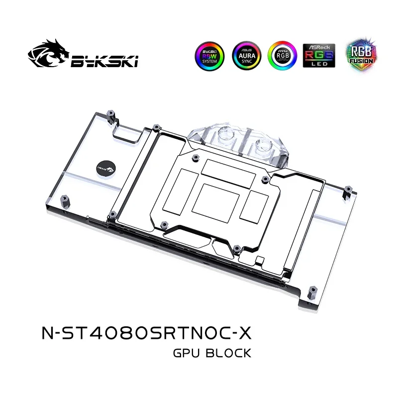 Imagem -02 - Bloco Bykski-gpu para Zotac Rtx 4080 Super16gb Trinity oc Placa de Vídeo Refrigeração a Água Cobertura Completa Luz Argb