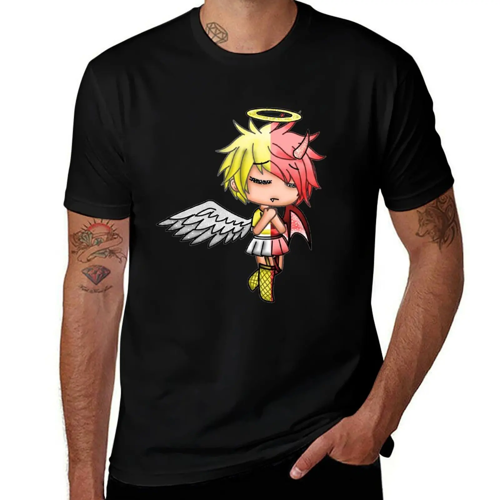 

Gacha Life Half Demon, Half Angle T-Shirt man t shirt cotton high quality man graphic t shirt man t shirt cotton T-Shirt