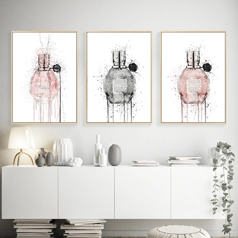 Perfume Bottle Graffiti Art Beauty Salon Decoration Painting Fashion Fragrance Prints Canvas Poster Interior Wall Home Pictures