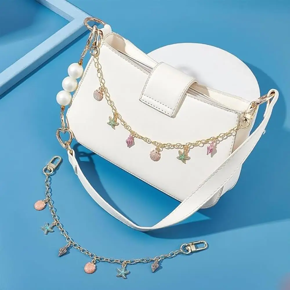 

Starfish Pearl Bag Chain Bohemian Bag Charms For Handbags Keychain Purse Shell Charm Key Pendant Bag Decoration Clothing Chains