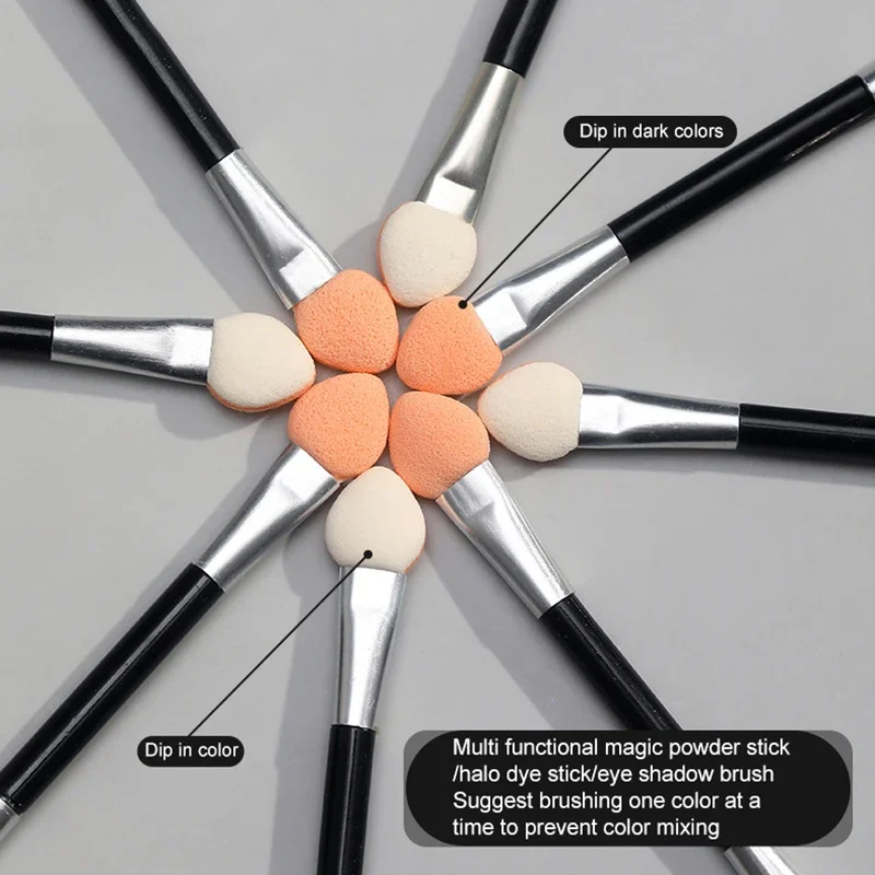 ชุดแปรงแต่งหน้าแบบใช้แล้วทิ้ง 50/10 ชิ้น รูปทรงรี สำหรับทาอายแชโดว์ ลิปสติก ฟองน้ำ แปรงทาเล็บ ผงแต่งหน้า อุปกรณ์แต่งหน้าอเนกประสงค์