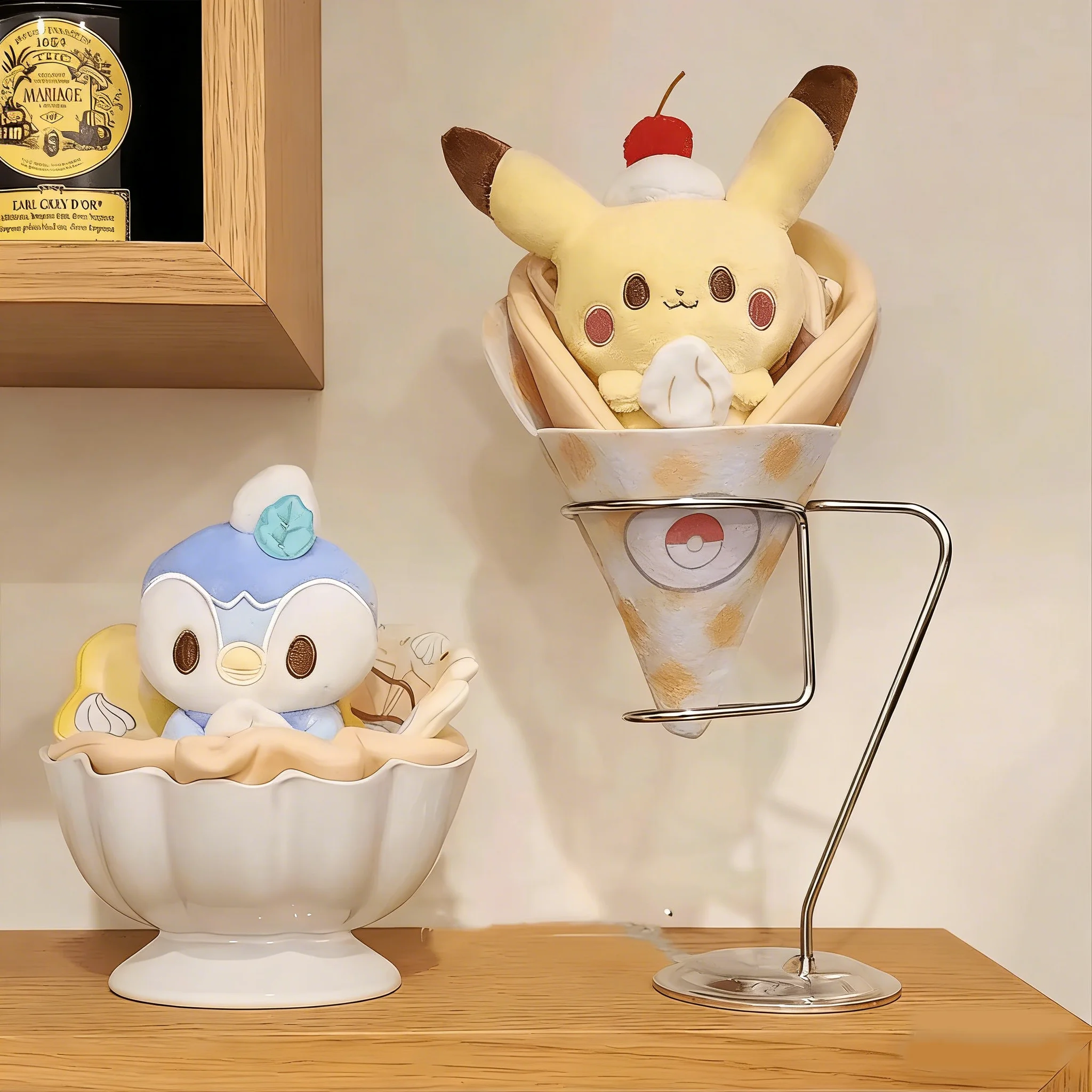 Pikachu Piplup Plüschtiere, niedliche Anime-Stoffpuppe, Cartoon-Tier-Plüschfigur, Sammlerfigur, Kindergeburtstagsgeschenk, Heimdekoration, 17 cm – Detail 5