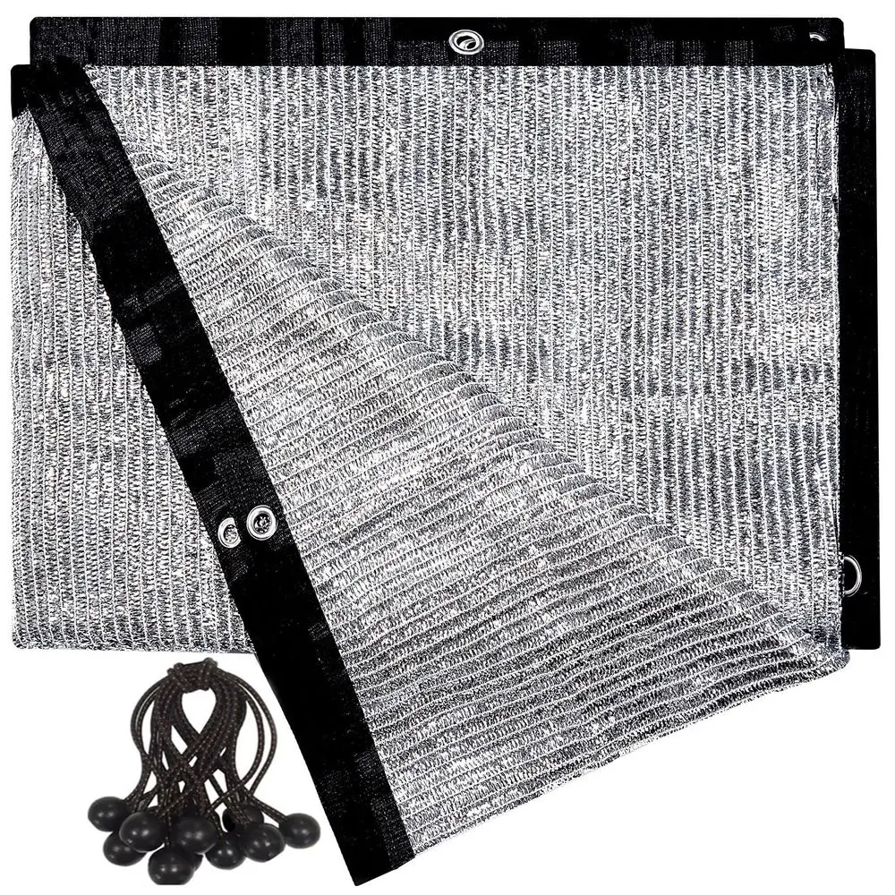 

Алюминиевая затеняющая сетка 3х3 м, прочные серебристые тенты-сетки с люверсами и эластичными шнурами, светоотражающая солнцезащитная сетка для P