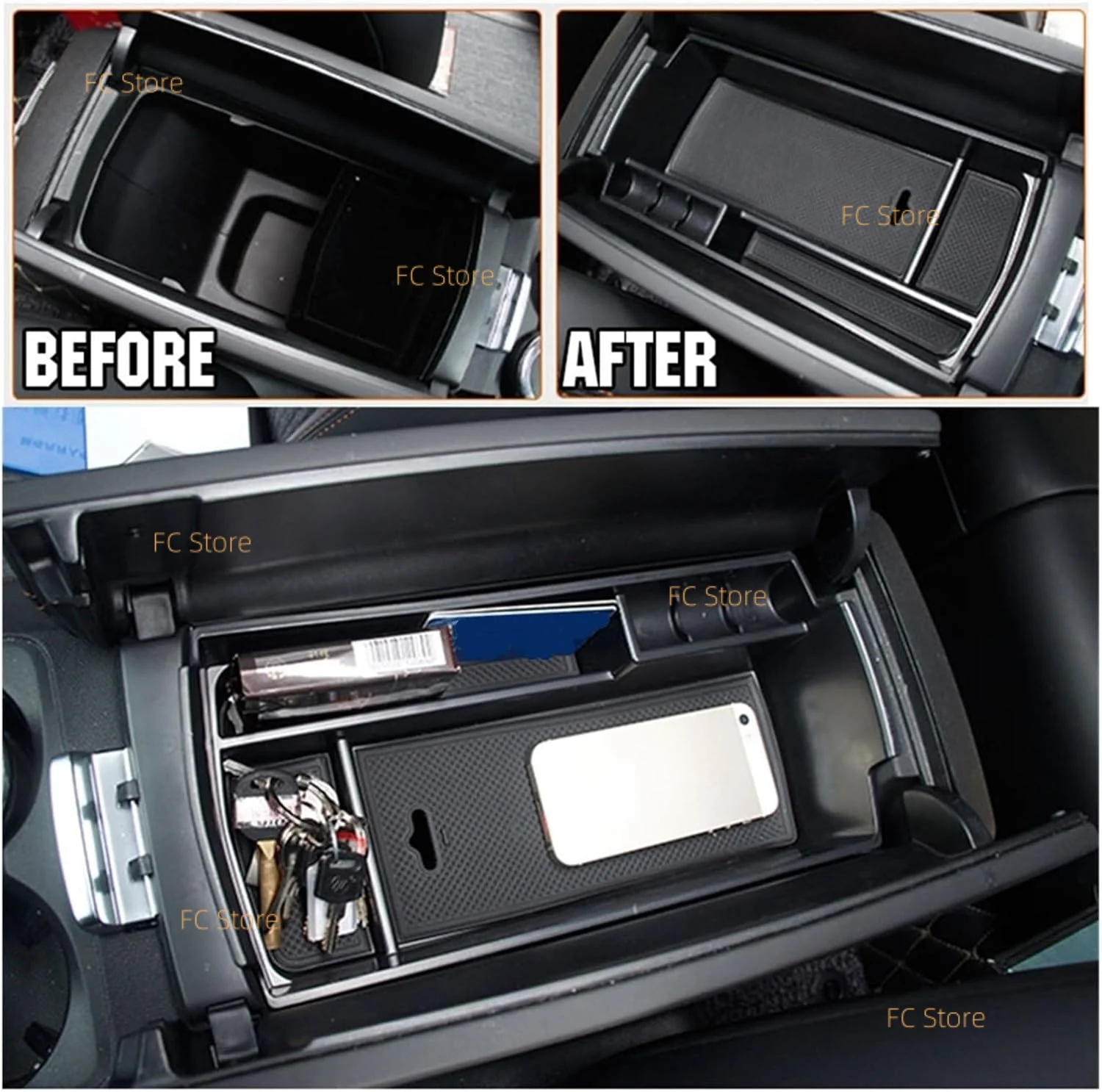 Für Peugeot 3008 5008 GT 2016-2023, für DS7 Crossback 2016-2024, für Citroen C5 Aircross 2018-2024 Auto-Mittelarmlehnen-Aufbewahrungsbox – Detail 3