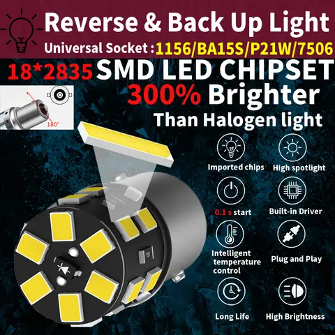 2pcs LED Reverse Light Bulb Lamp P21W BA15S Canbus For VW Passat B5 B5.5 B6 Golf mk3 mk4 mk5 mk6 3 4 5 6 Polo 6n 6r 9n Touran 8 best sales vw golf mk3 tuning - №3